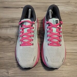 Brooks Ghost 14 Running Shoes Gray Pink Women 8.5 Athletic Sneakers
